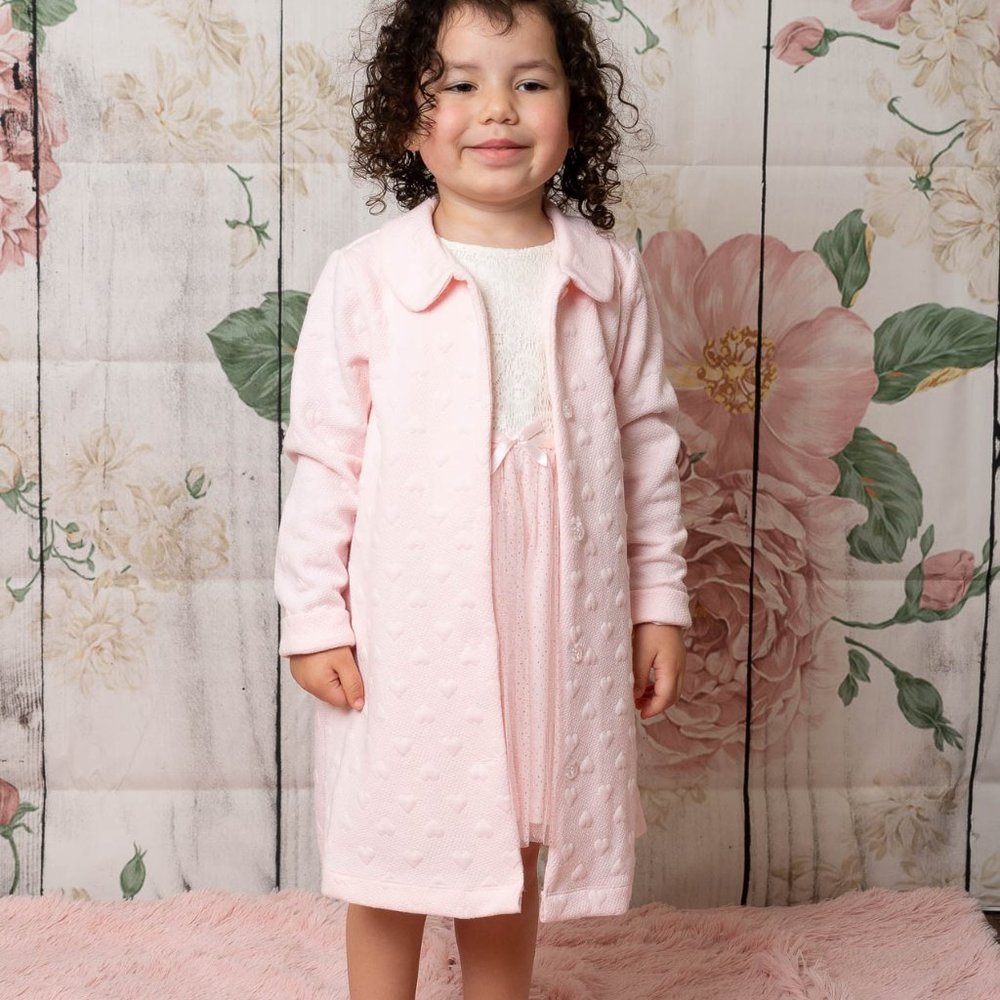 Nannette Baby Pink Toddler Dress with Coat